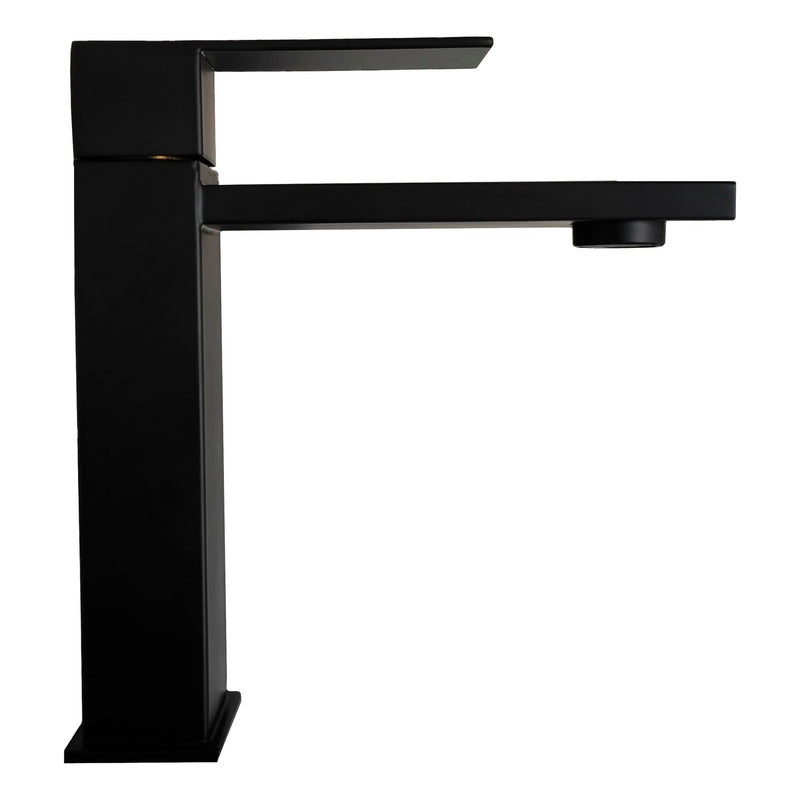Griferia Para Lavamanos Cuadrada Negro Mate Baja