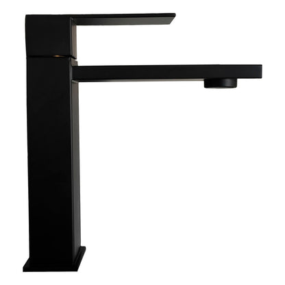 Griferia Para Lavamanos Cuadrada Negro Mate Baja
