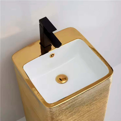 Lavamanos En Pilon Oro Cuadrado 83x40cm