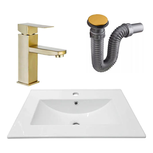 Combo Placa Lavamanos 61*46,5cm+grifo Monocontrol+push Oro1