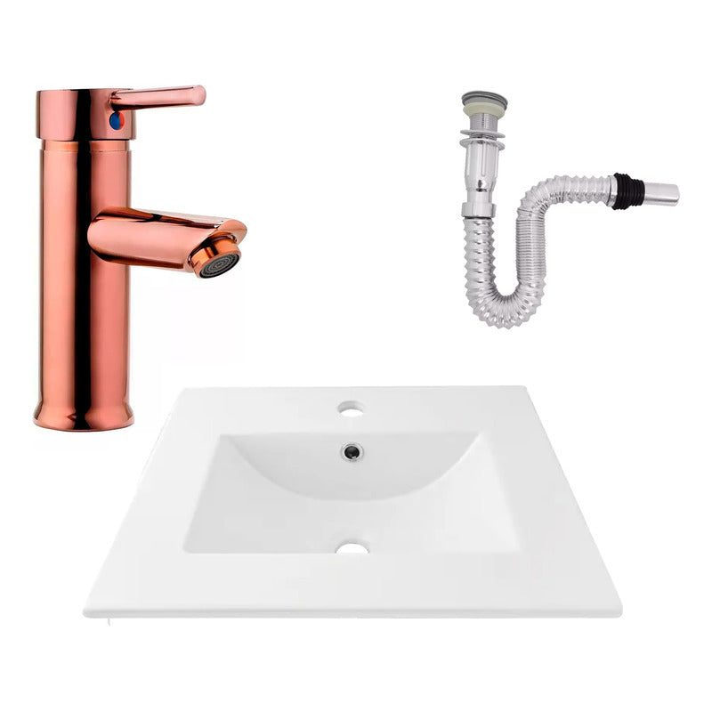 Kit Placa Lavam.51*46.5cm+griferia Monocontrol+push Flex6