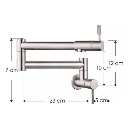 Grifería Llave De Llenado Para Ollas Plegable Satinado Pared