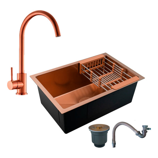 Combo Lavaplatos 60*45cm+griferia Lvp Rose Cepillado+acc