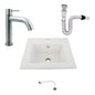 Kit Placa Lavamanos 41cm+griferia Agua Fria+push Flexible 7