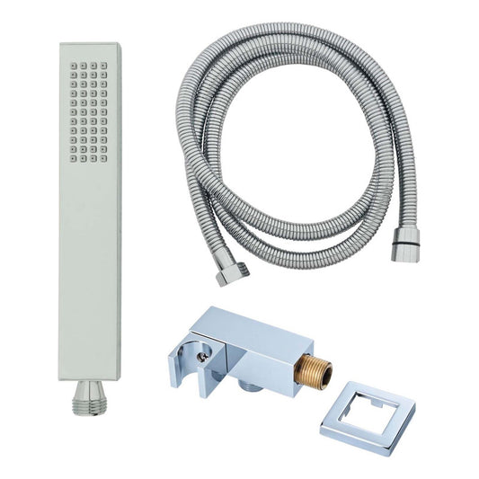 Kit Teleducha Metalica Cromada + Manguera + Soporte