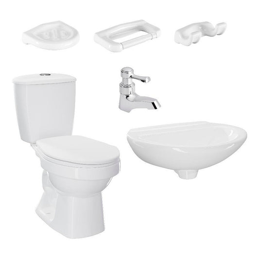 Combo Sanitario Laguna Blanco + Lavamanos Sin Pedestal Y Acc