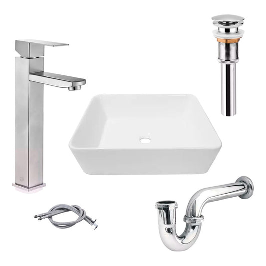 Combo Lavamanos Rectang.+griferia Monocontrol+push+sifon Gf5