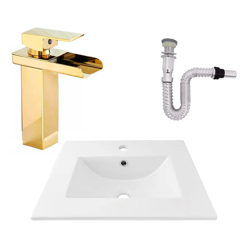 Kit Placa Lavamanos 51*40cm+griferia Monocontrol+push Flex11