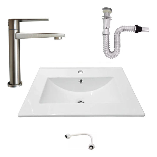 Kit Placa Lavam. 61*46.5cm+griferia Agua Fria+push Flex.12