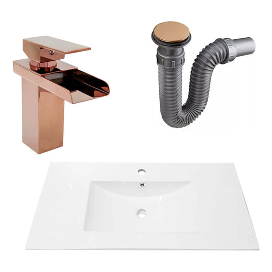 Combo Placa Lavamanos 91*46,5cm+grifo Monocontrol+push Rose3