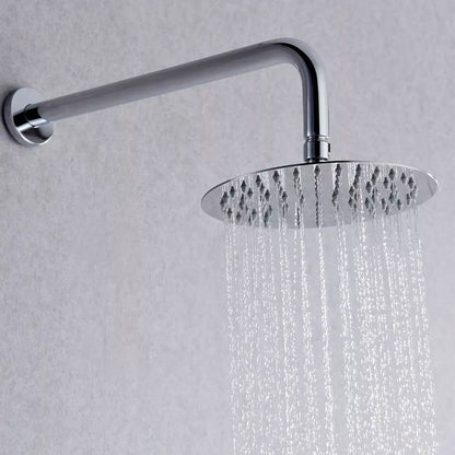 Ducha Regadera Metálica 20 Cm Redonda Lujo, Kit  Con Tubo