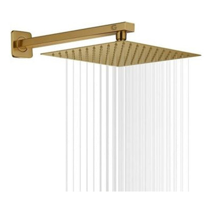 Kit Ducha 20x20cm+tubo 40cm+monocontrol Oro Cepillado Vintag