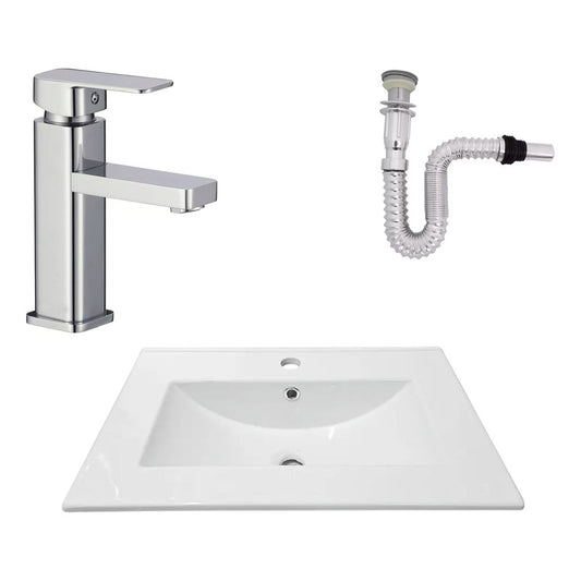 Kit Placa Lavamanos 61*40cm+griferia Monocontrol+push Flex27