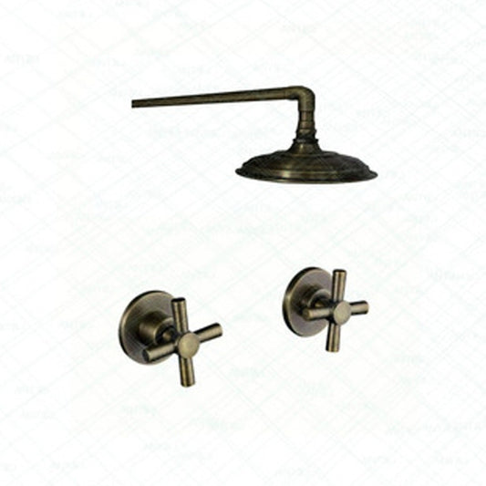 Mezclador Tipo Cruceta + Ducha Vintage Bronce Antiguo