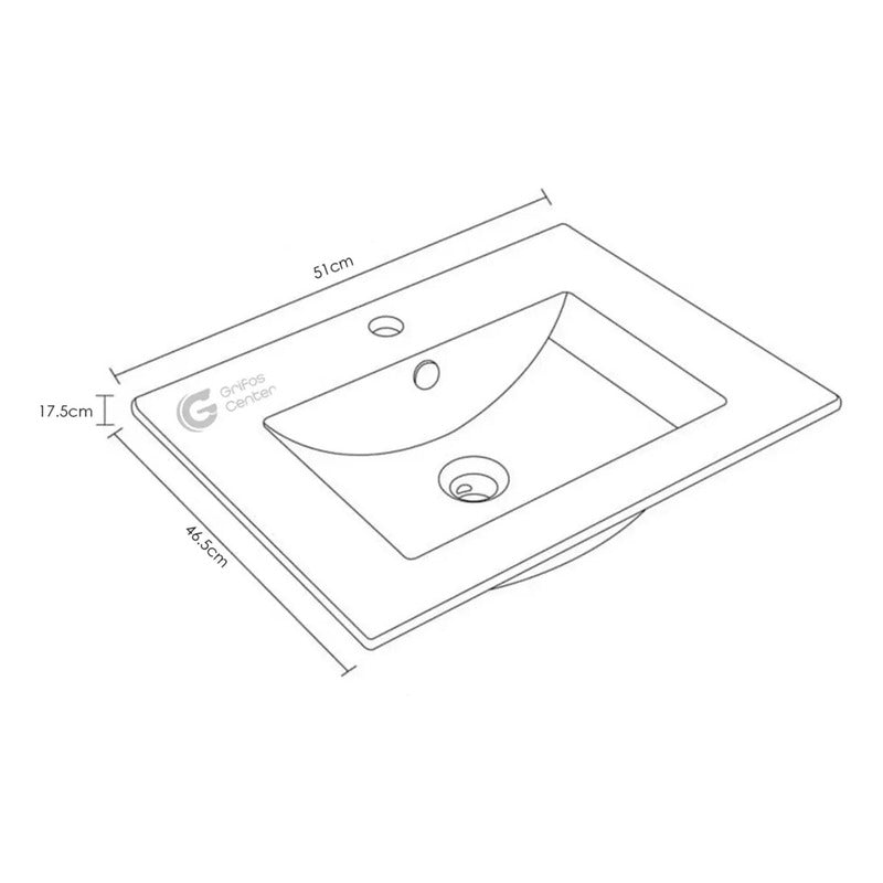 Kit Placa Lavamanos 51*46.5cm+griferia Agua Fr+push Flex. 15