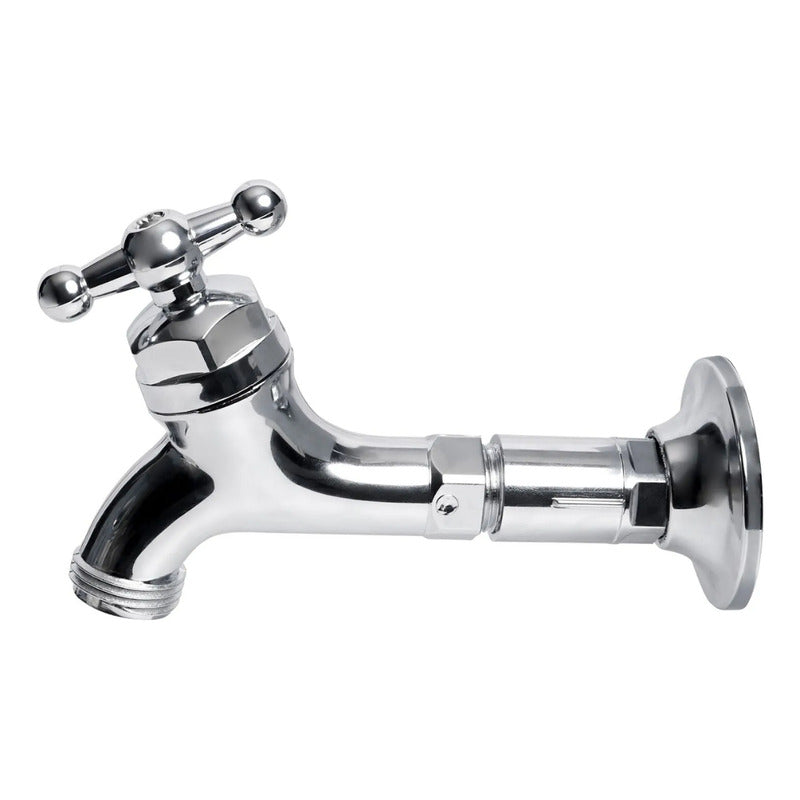 Griferia Llave Manguera Extension Plastica Cromada