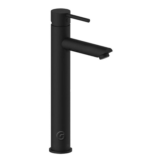 Griferia Lavamanos Monocontrol Tubular Cuello Recto Negro