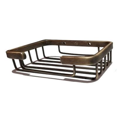 Jabonera Rectangular Tipo Canasta Bronce Antiguo
