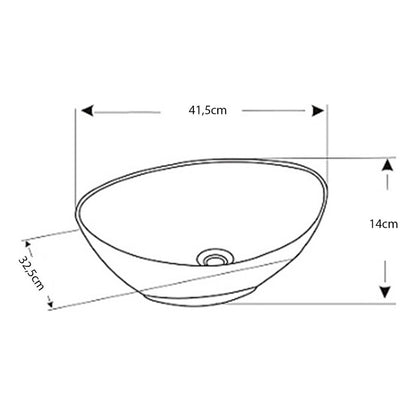 Lavamanos Blanco Ovalado Tipo Vessel Ibiza 41.5cm