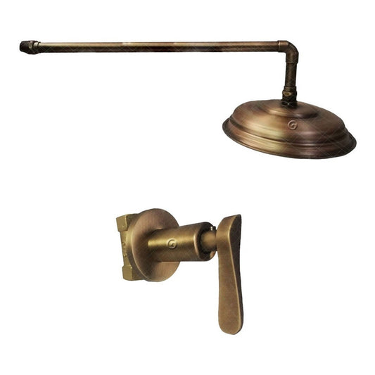 Ducha Circular Con Tubo A Pared Y Registro Cobre Antiguo
