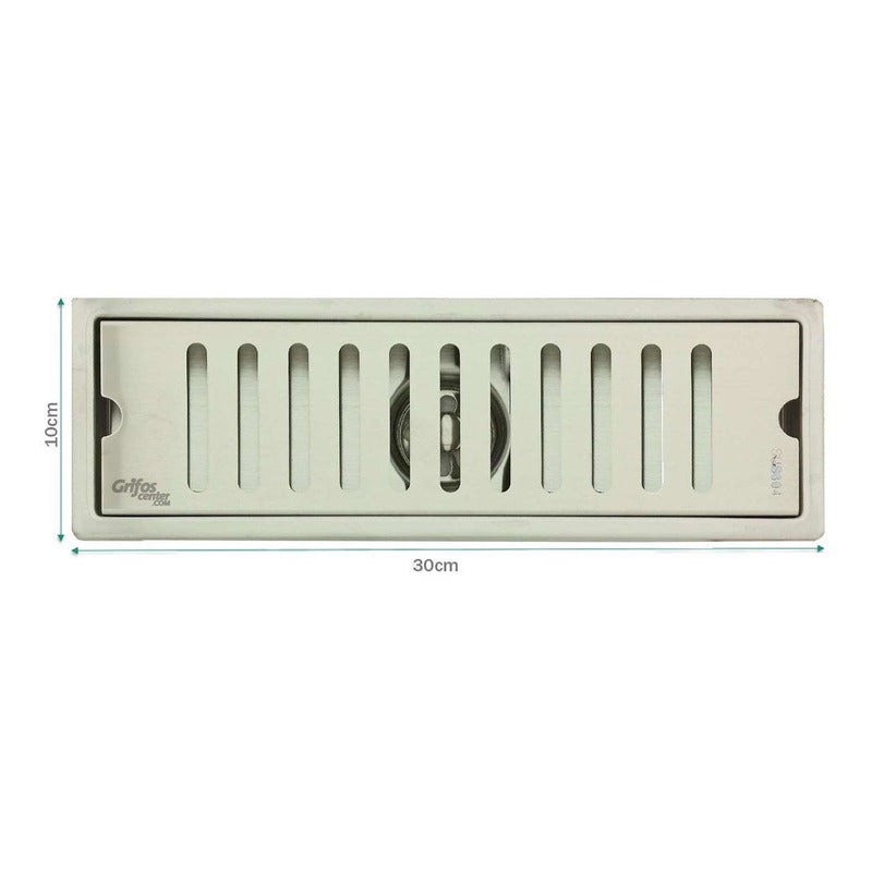 Rejilla Rectangular 30 Cm Ladrillo En Acero 304