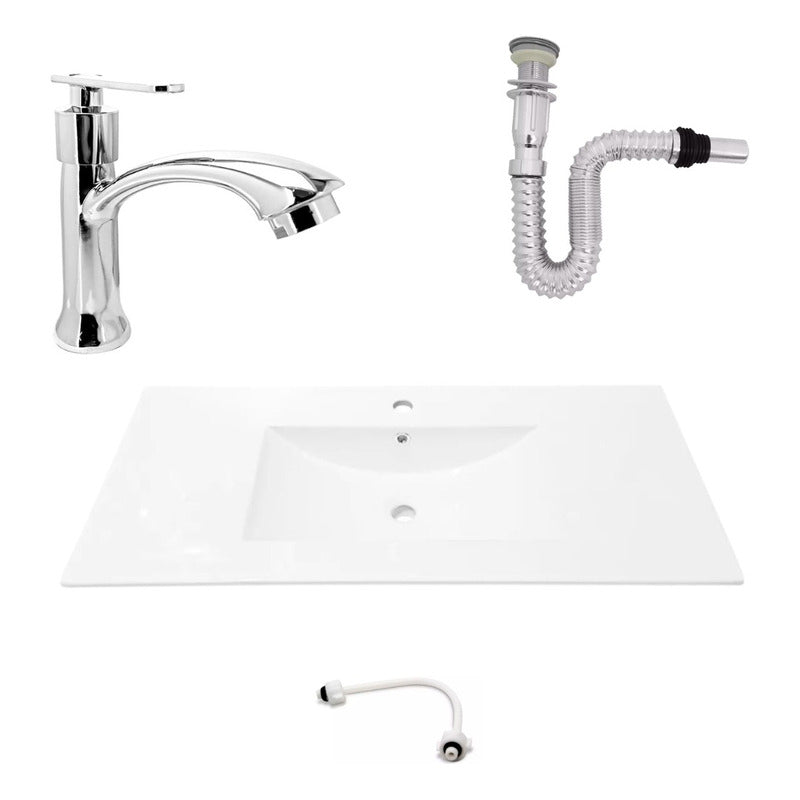 Kit Placa Lavam.101*46.5cm+griferia Agua Fria+push Flex.15
