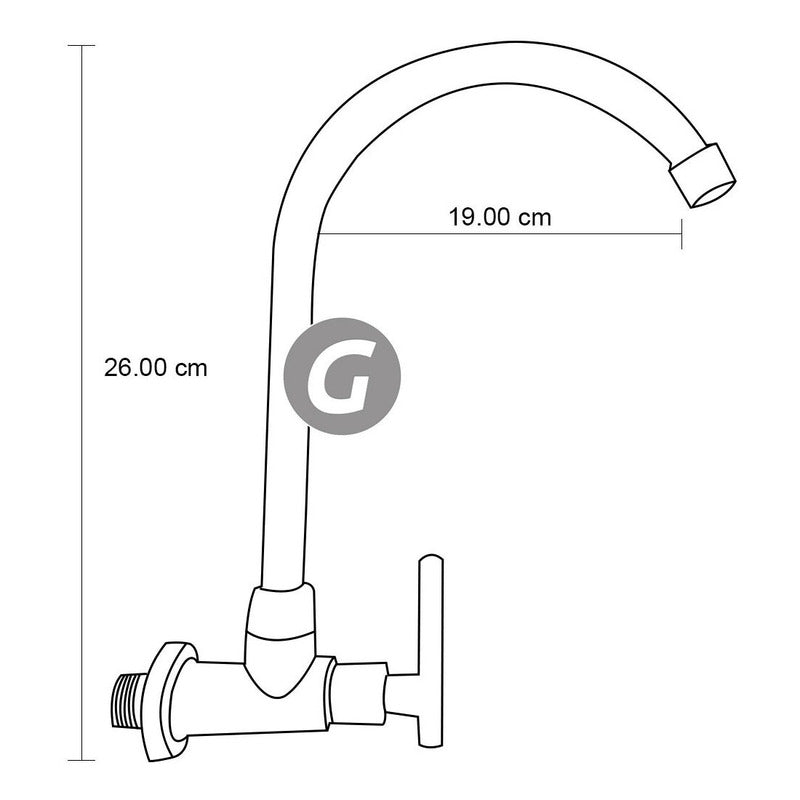 Griferia Para Pared Cuello Curvo