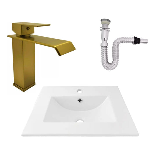 Kit Placa Lavamanos 51*40cm+griferia Monocontrol+push Flex16