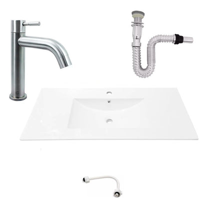 Kit Placa Lavamanos 101*46.5cm+griferia Agua Fria+push Flex7