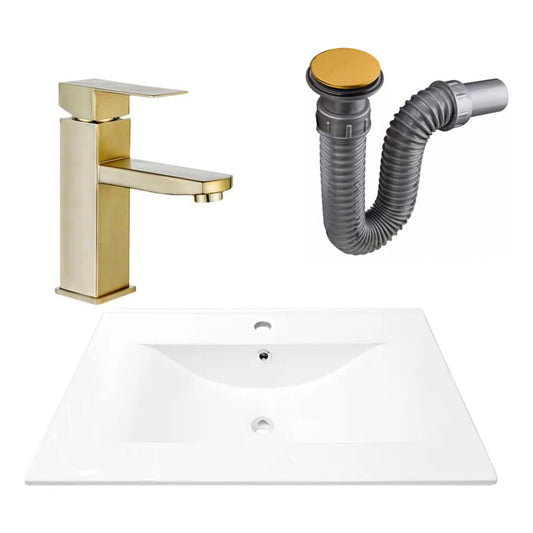 Combo Placa Lavamanos 71*46,5cm+grifo Monocontrol+push Oro1
