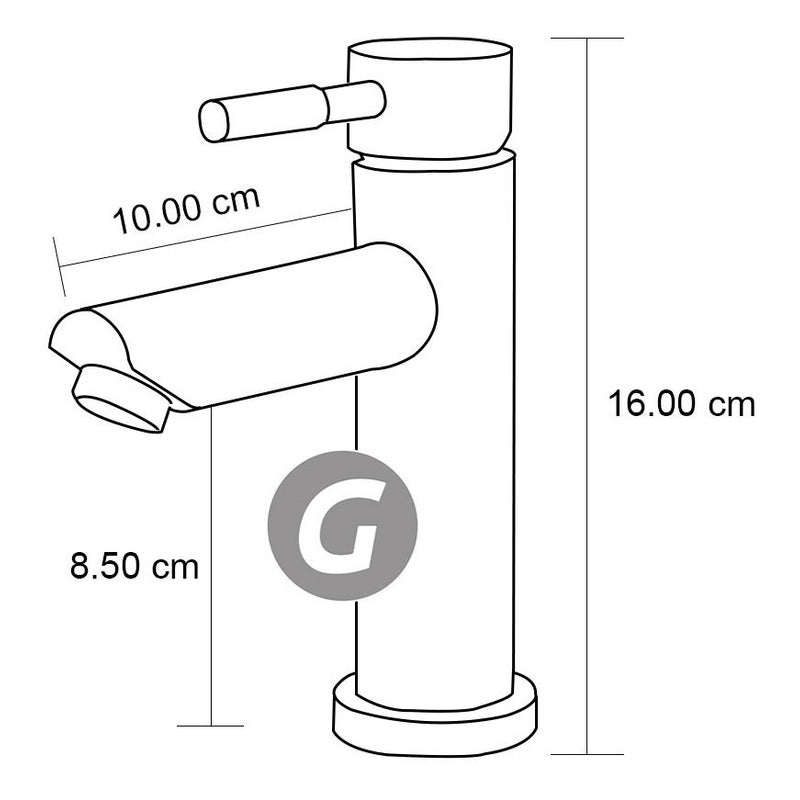 Griferia Tubular Baja Lavamanos Con Mezclador Acabado Bronce