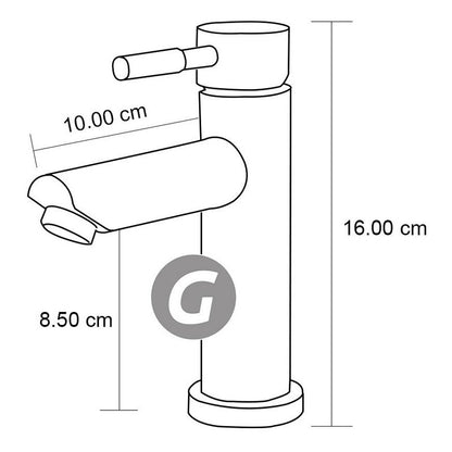 Griferia Tubular Baja Lavamanos Con Mezclador Acabado Bronce