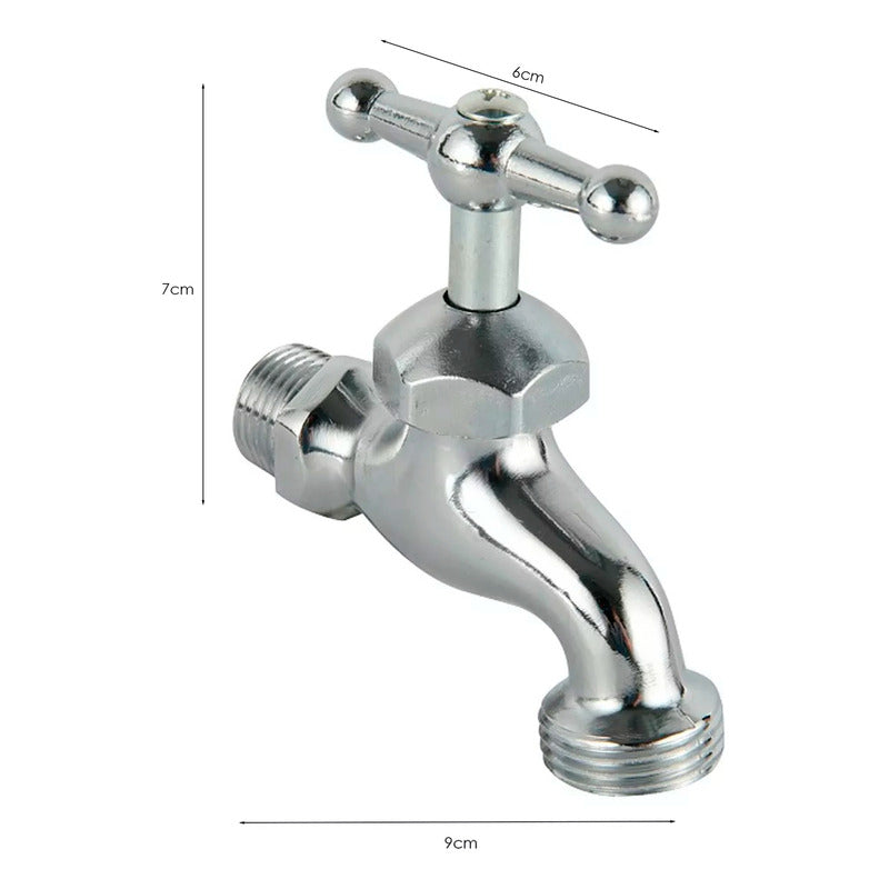 Llave De Jardin De 1/2  Cromada En Zamak