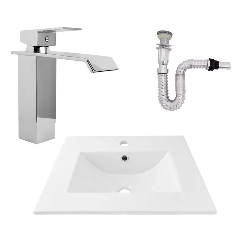 Kit Placa Lavamanos 51*40cm+griferia Monocontrol+push Flex18