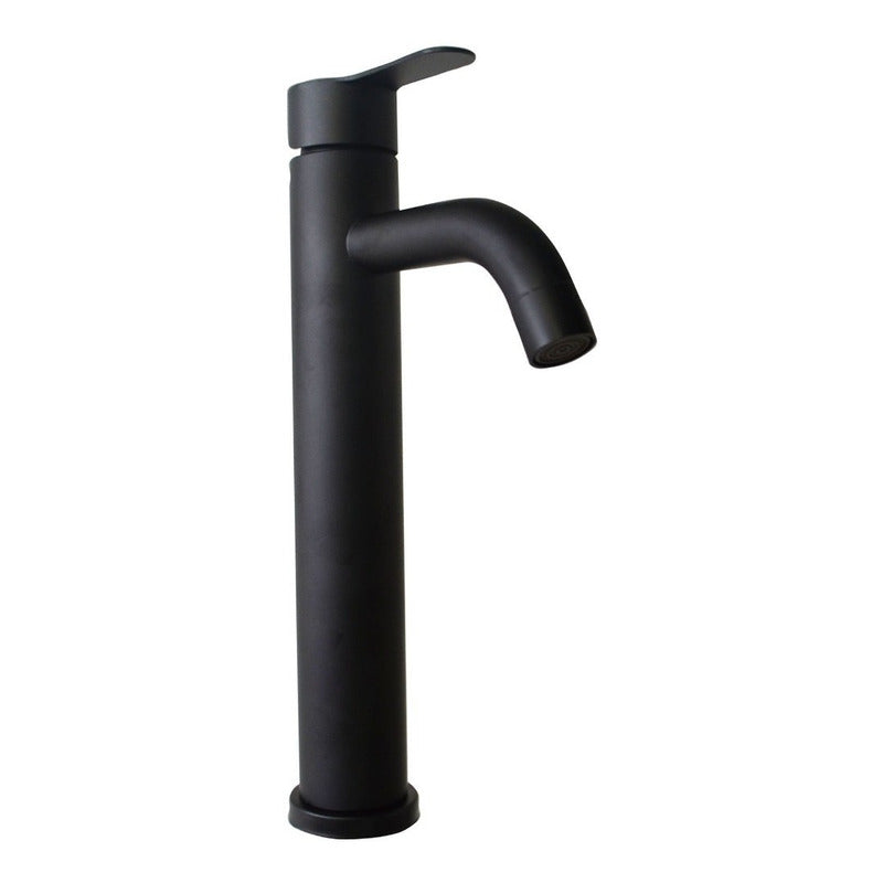 Grifería Monocontrol Alta Cuello Curvo Negro Mate