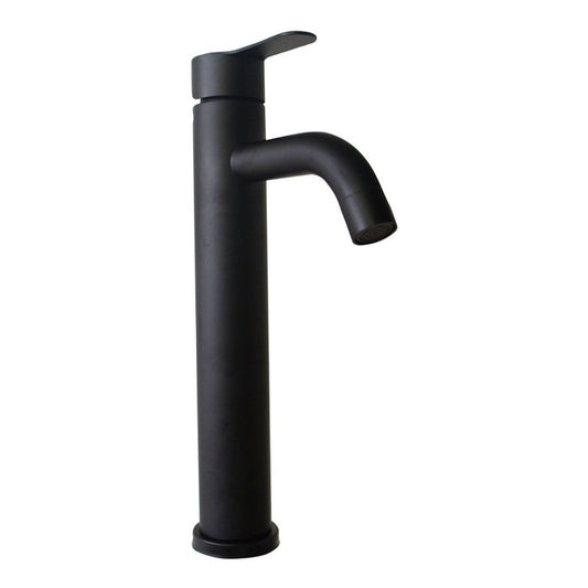 Grifería Monocontrol Alta Cuello Curvo Negro Mate
