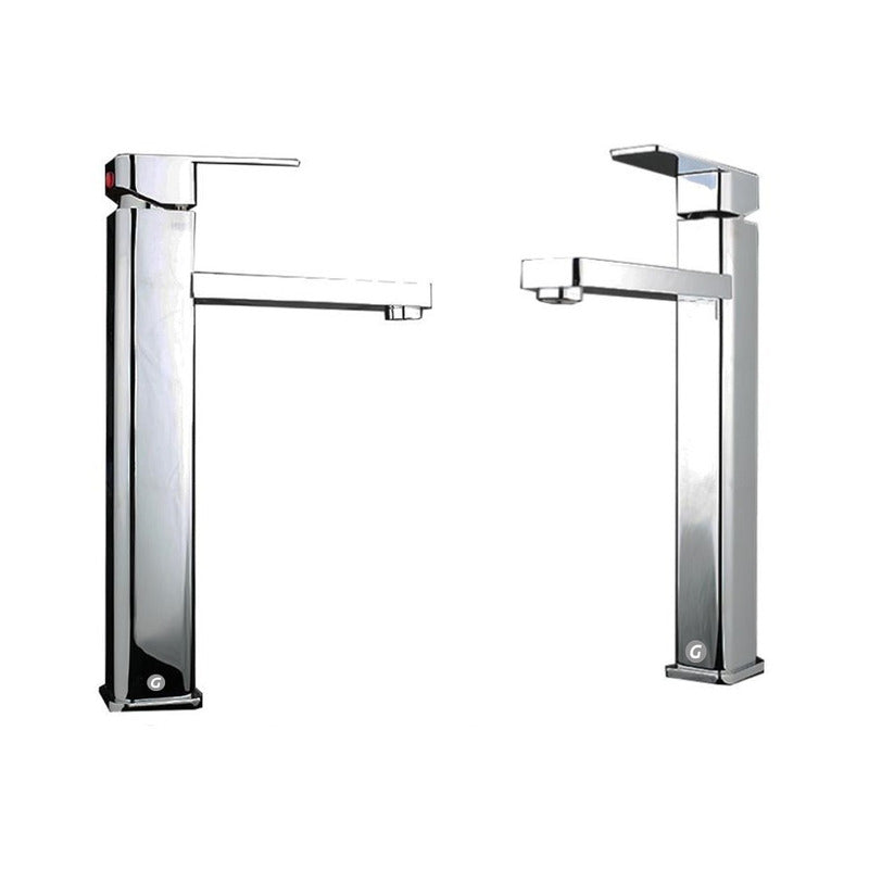 Griferia Monocontrol Cuadrado Poste Alto Cuello Largo