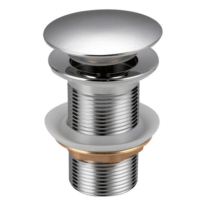 Desague De Push Para Lavamanos Sin Rebose En Zinc 9cm