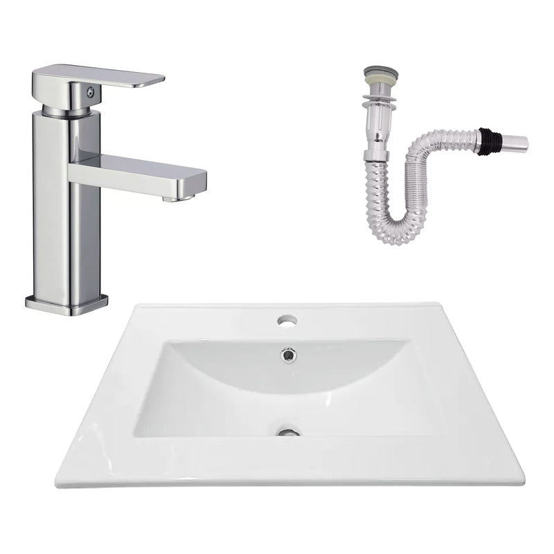 Kit Placa Lavam. 61*46.5cm+griferia Monocontrol+push Flex27