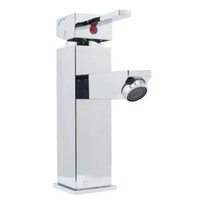 Grifería Lavamanos Cuadrada Baja Cromada