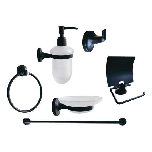 Accesorios Para Baño Negro Mate Pal X 6 Piezas