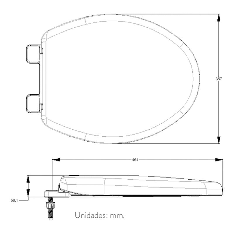 Asiento Sanitario Blanco  Alongado Aquapro