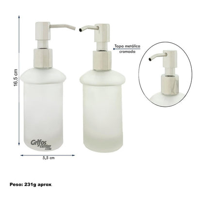 Dispensador De Jabón Liquido Vidrio Tapa Metálico