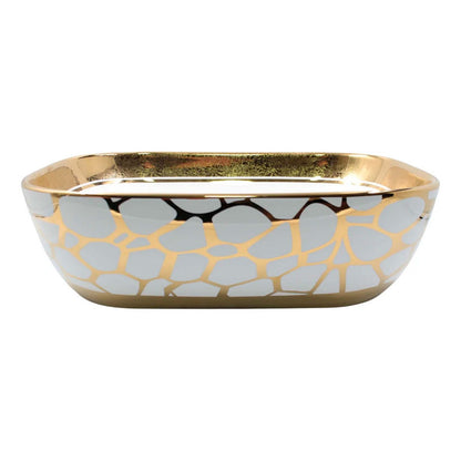 Lavamanos Rectangular Egipcio Dorado/blanca 45.5*32.5*13.5cm