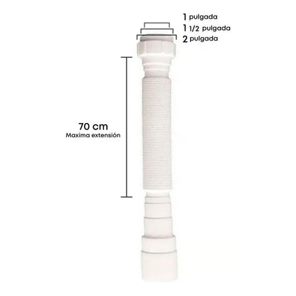 Sifón Flexible Blanco Multiusos Lavaplatos O Lavamanos