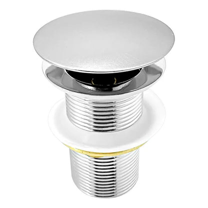 Desague De Push Para Lavamanos Sin Rebose En Zinc 9cm