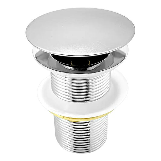 Desague De Push Para Lavamanos Sin Rebose En Zinc 9cm