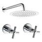 Kit Ducha 20cm Tubo + Mezclador Ducha + Manijas Timone