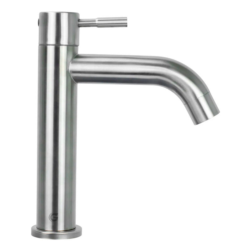 Grifería Agua Fría Baja Acero Inoxidable Curva
