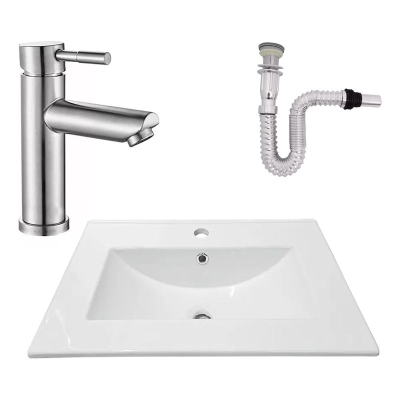 Kit Placa Lavam. 61*46.5cm+griferia Monocontrol+push Flex7